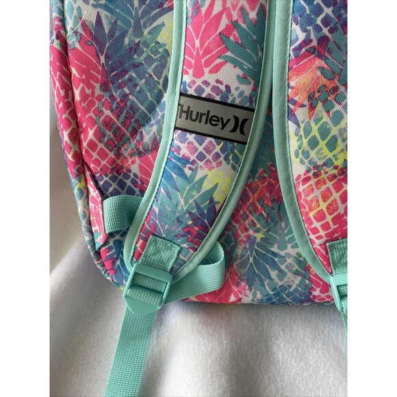Kids Hurley Printed Pineapple Backpack With Lunchbox 1 side bottle pocket New - Picture 4 of 8